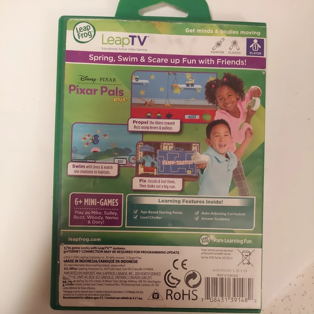 LeapFrog TV Video Learning System Console White Active Video Gaming With Game